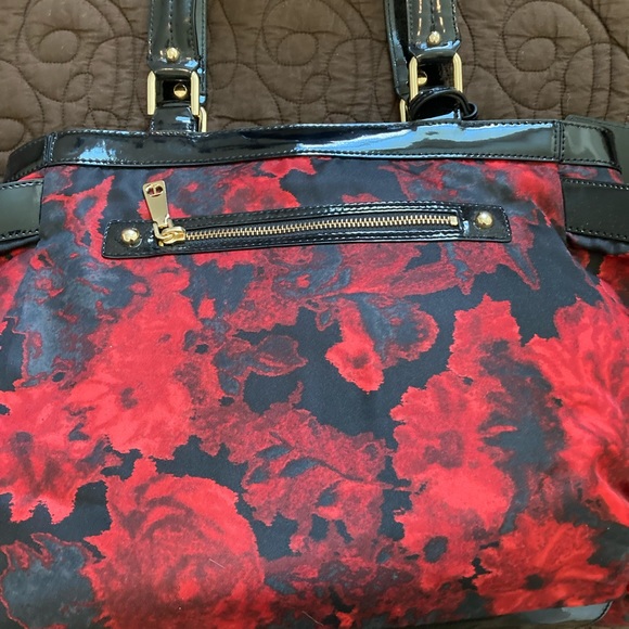 Talbots Black and Red Floral Handbag - Picture 4 of 14